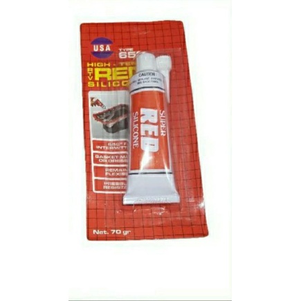 Lem high temp Red Silicone USA 650 70gr sealant paking gasket merah