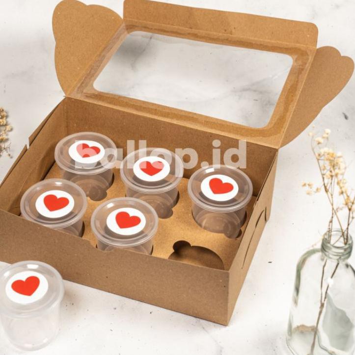 

PALING HOT!! KODE-764 25 17 9 Box Dus Dos Kotak Cupcake Muffin Pudding Sekat Lubang KRAFT Isi 6