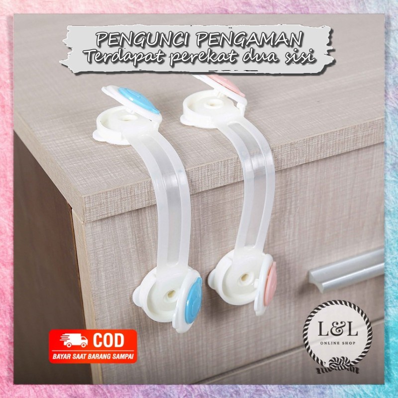 Pengaman  Laci Lemari Pintu Kunci Kulkas Pengaman Anak Bayi Safety Lock Baby Kids