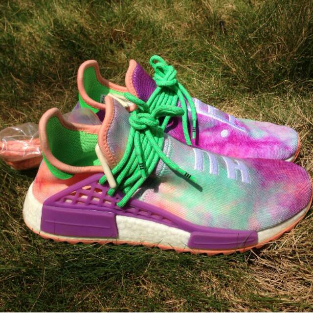 Sepatu Pria Adidas Original  by Pharrell Williams tie-dye Holi Hu NMD sneakers - Multicolor