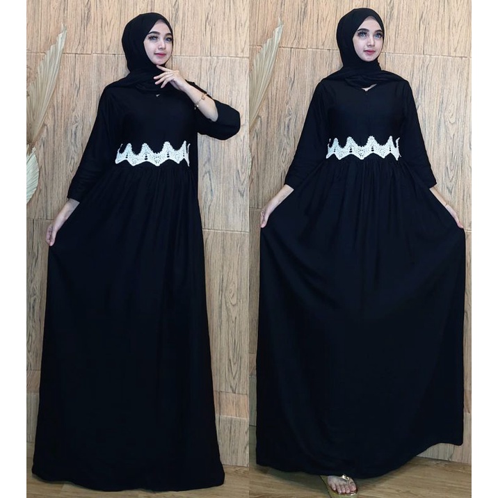 gamis polos renda