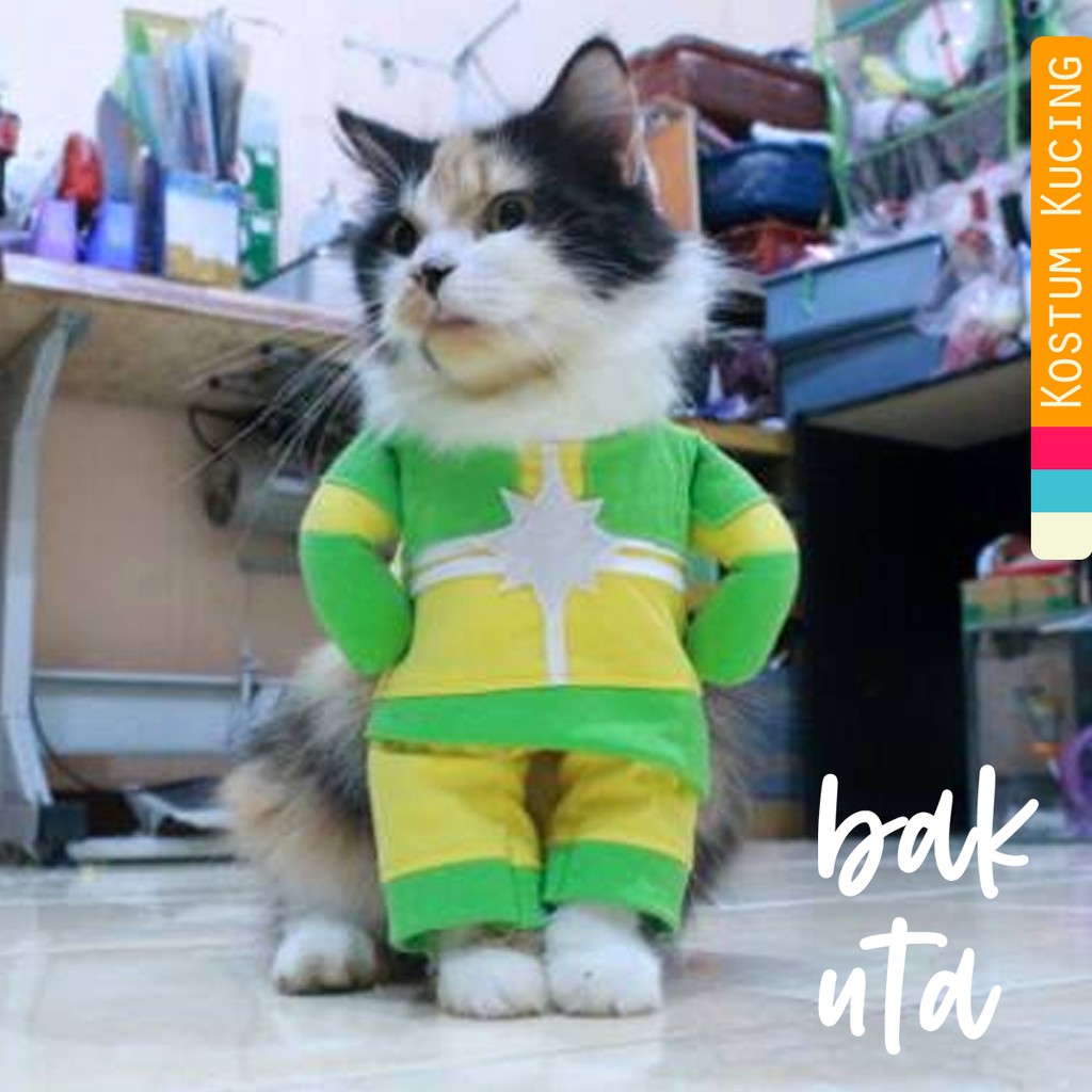 Kostum kapten marvel another untuk kucing dan anjing / baju kucing murah size S M L XL