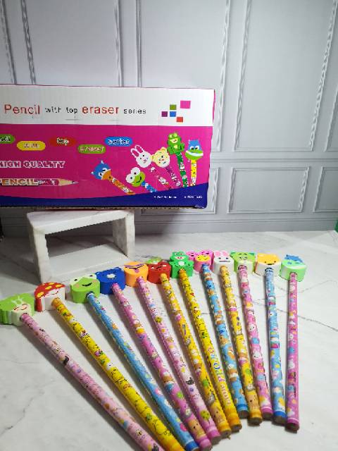 

RB Pensil penghapus SUPER (1box=24set)/pensil unik/pensil stip/pensil hapusan
