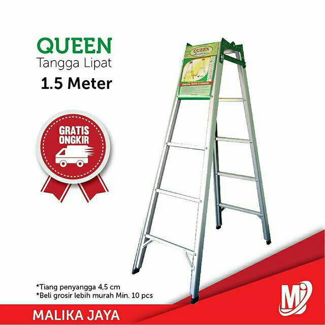 Malika Jaya - Tangga Alumunium - Merk Queen 1.5 Meter