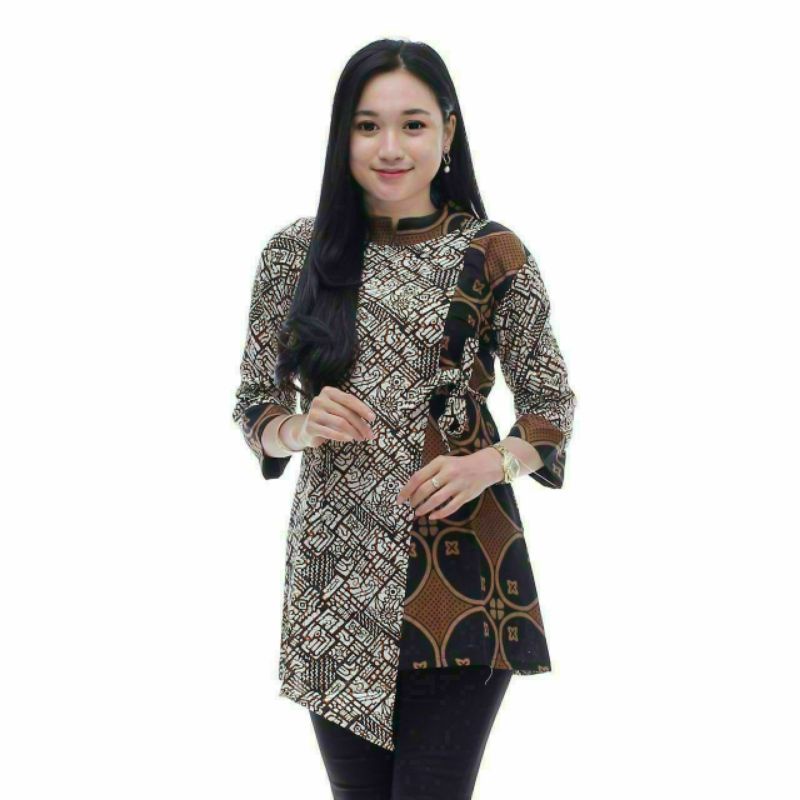 tey-17 Batik Wanita ASJ SA HRB026 Kenogo Kemeja Tosca Pendek-Model 12