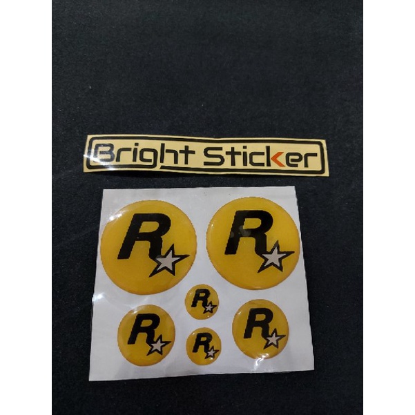 STICKER EMBLEM LOGO ROCKSTAR SET STICKER MOTOR STICKER MOBIL TIMBUL 3D