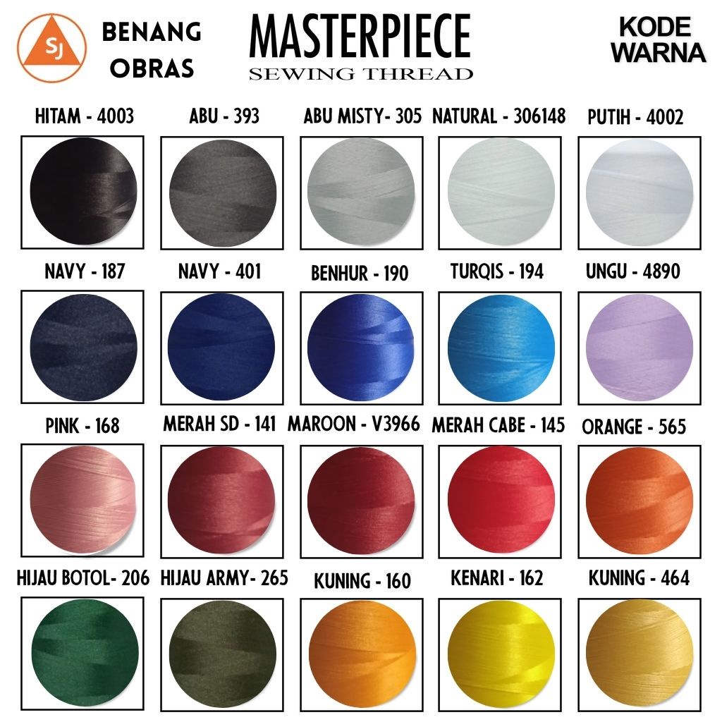 Benang Obras 5000 Yard Masterpiece Polyester Eceran High Quality