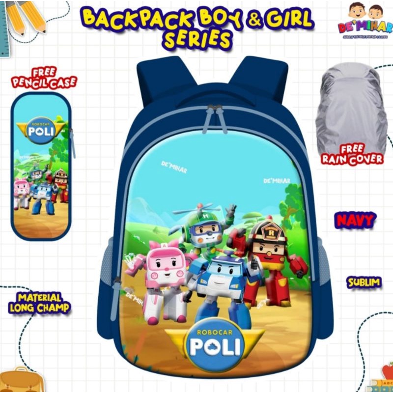 Ready ‼️ Tas Backpack Sekolah Lucu by De'mihar