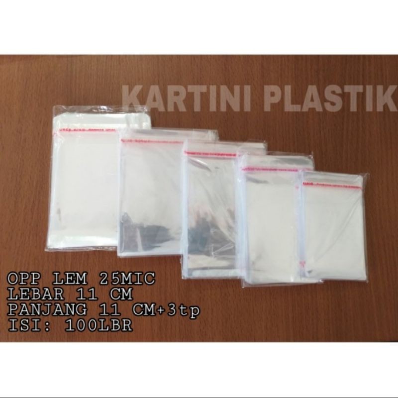 

Plastik OPP LEM 11x11 Tebal : 25mic