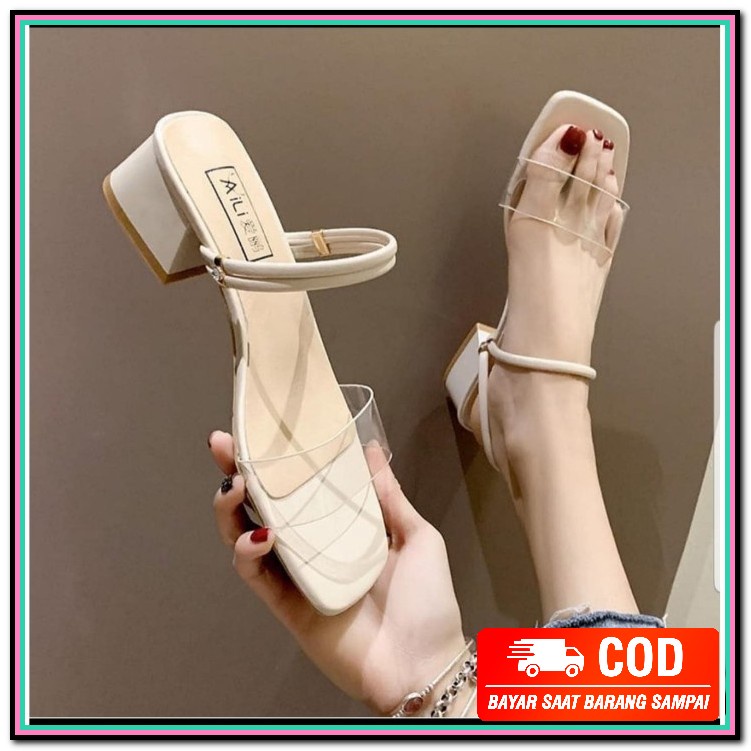 Terlarisss Wed 21/05 Sepatu Hak Padior Fashion Hev #733-5 Lf Dr8 JB968 Sandal Hak Tahu Wanita Transp