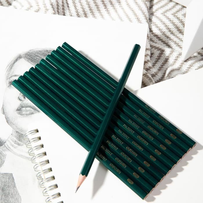 

Deli 33312 green wooden pencil ori