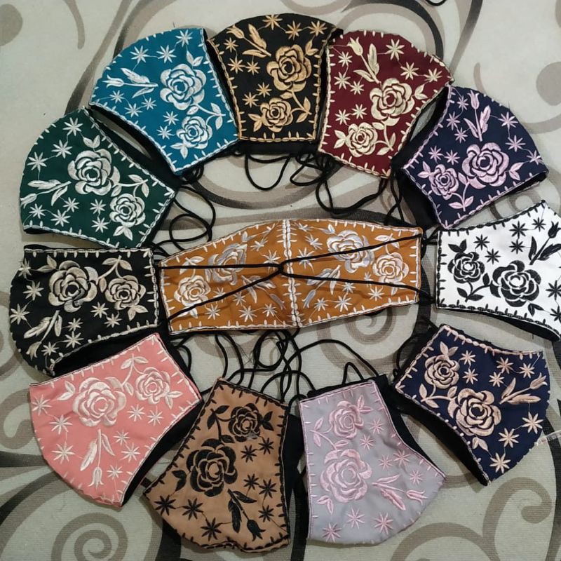Masker Hijab Bordir Sulaman Bukittinggi