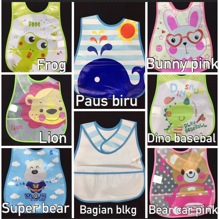 Slabber Plastik Waterproof / Celemek Makan Bayi Tahan Air baby BIB Slaber CBKS LC