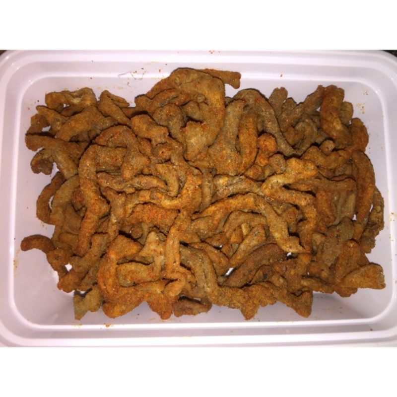 

Usus Crispy Box 120gram/Kripik Usus Ayam Crispy Balado Cikruh Pedas