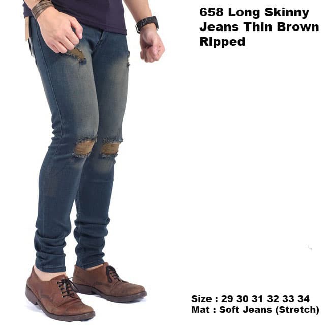 HOT PROMO Celana Jeans Pria Sobek Ripped WATCHOUT Slim Fit Branded 100% Original D3I5