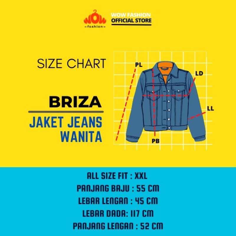 WOW-Briza Jaket Jeans Premium // Jaket Jeans Wanita / Jaket Jeans Oversize