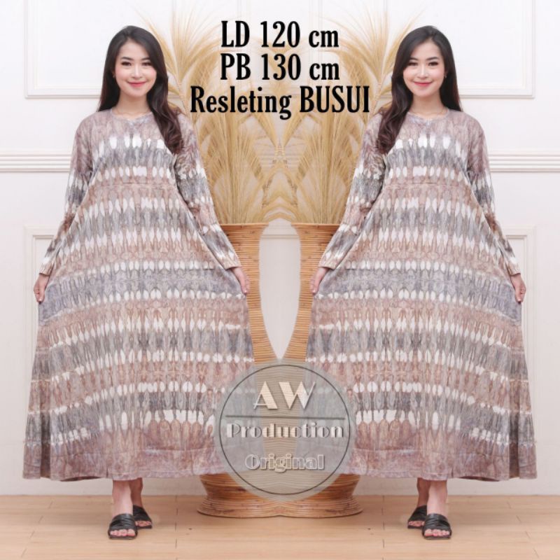 Daster Jumbo Kekinian Kaos Abstrak Lengan Panjang Busui Resleting Depan Dress Bumil Batik Pekalongan Adem Halus Termurah