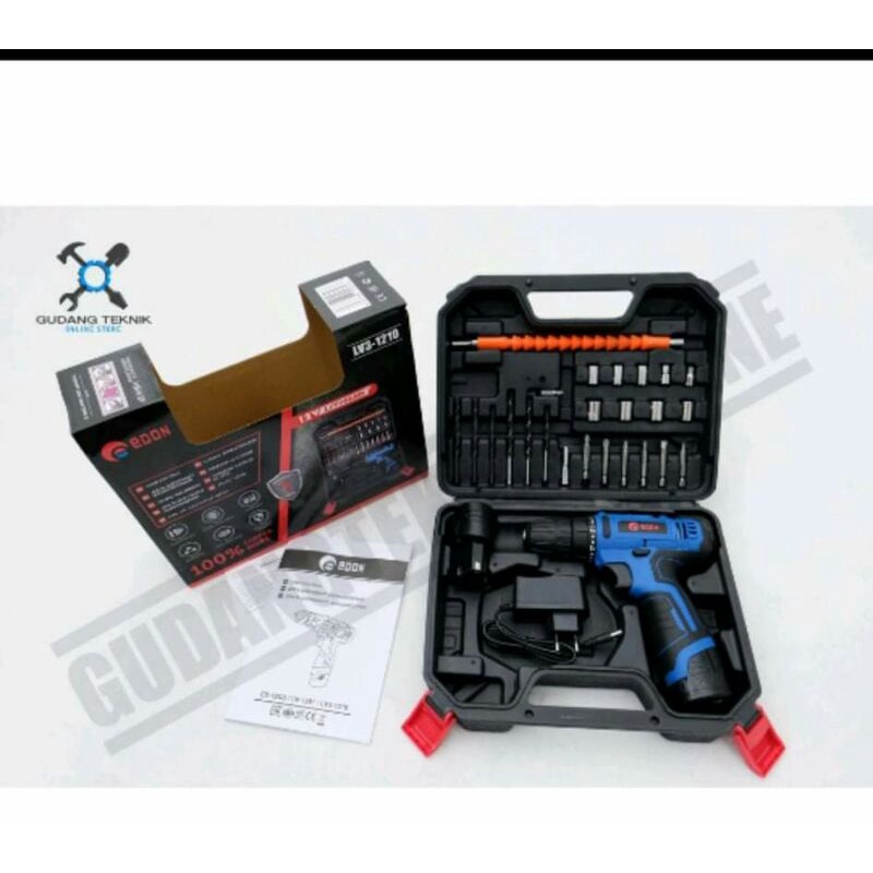 Bor Cordless Edon LV3 1210 / Mesin Bor Baterai Edon 12V Cordless Drill Edon 12 V LV3-1210 murah