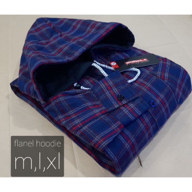 flanel hoodie pria lengan panjang/ flanel bertopi / flanel kupluk distro lengan panjang