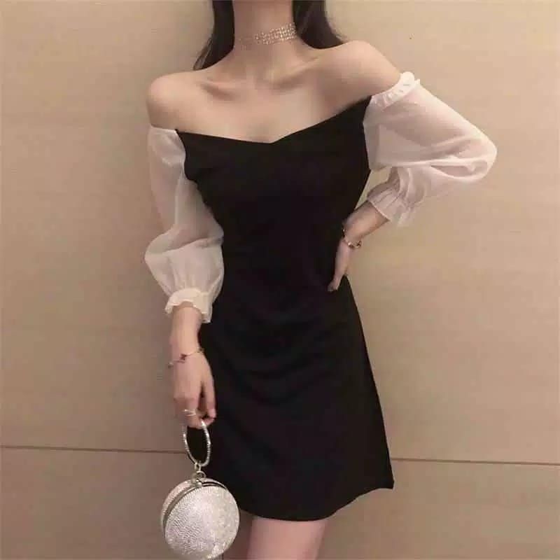 SABRINA DRESS GAUN MURAH KOREAN DRESS BAJU KOREA DRESS KOREA