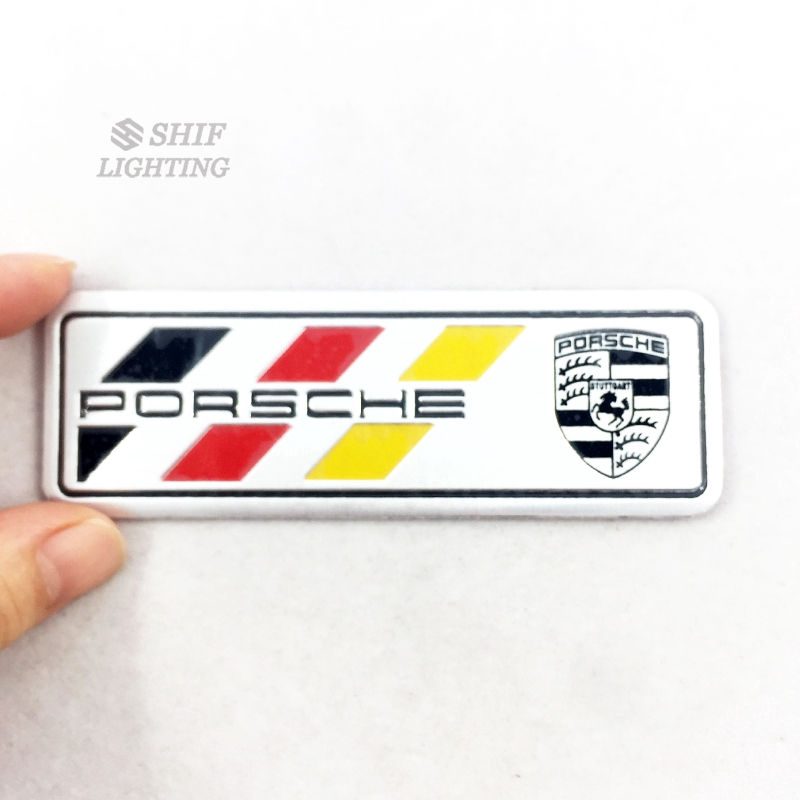 1pc Stiker Emblem Logo Kuda Porsche Bahan Aluminum Untuk Dekorasi Mobil Porsche