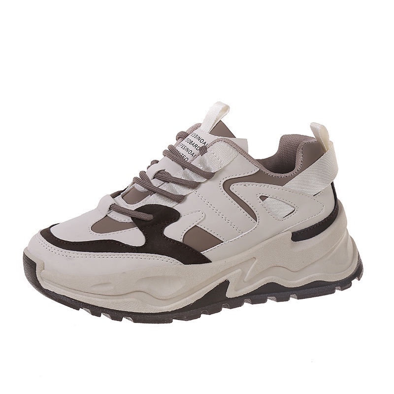 IDEALIFESHOES SNEAKER WANITA IMPORT KOREA STYLE PREMIUM KUALITI SEPATU CEWEK REMAJA SNEAKER PUTIH JI SOO KIM-COKLAT