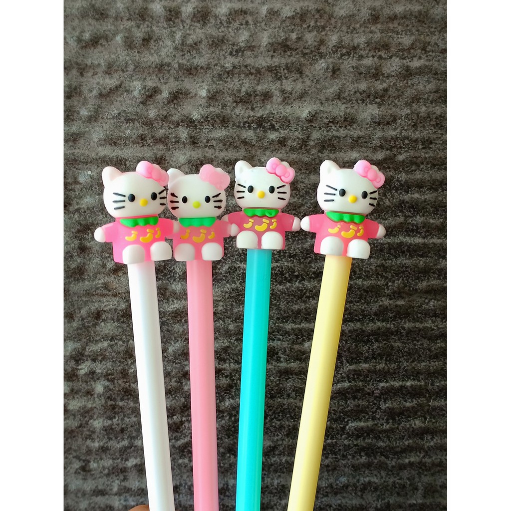 

Pulpen gel / pen gel / pena gel unik cute desain karakter hello kitty 666 isi 12pcs