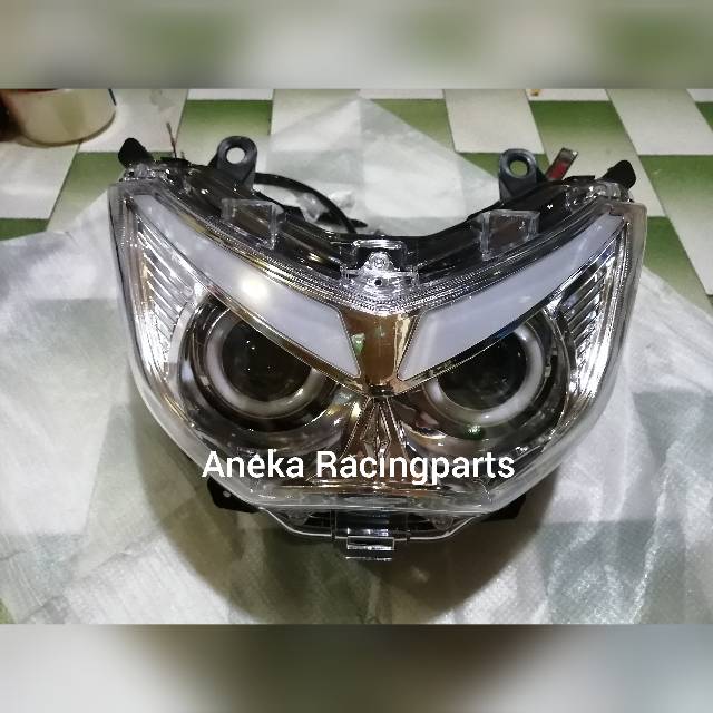 Lampu depan nmax satu set proji hid angel eyes pnp / reflektor depan nmax / headlamp nmax proji