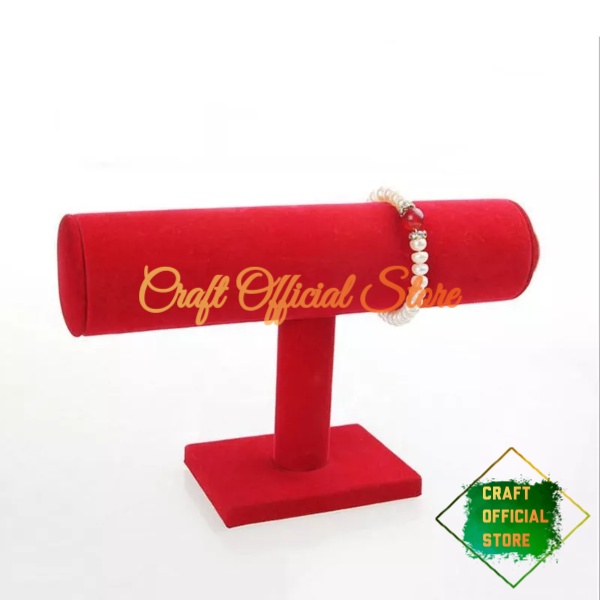 Display Gelang Beludru 1 Susun Tempat Perhiasan Jam Gelang Bangle Emas