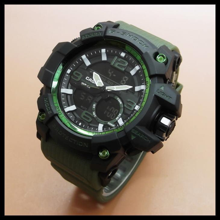 (Promo) Jam Tangan Pria Gg-1000 (Black Strap Green Army) 
