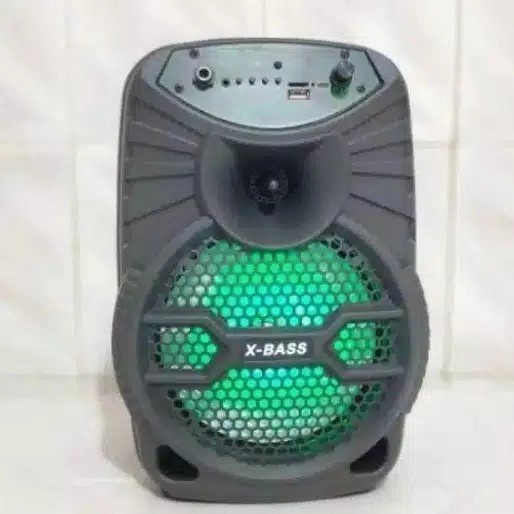 Speaker Karaoke Bluetooth Fleco F-6608Led Gratis Microphone Karaoke