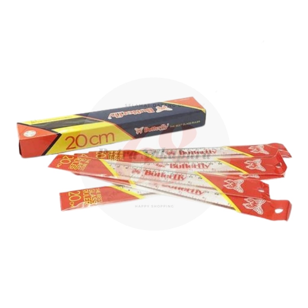 

BIJIAN - Penggaris Plastik BUTTERFLY 20 cm