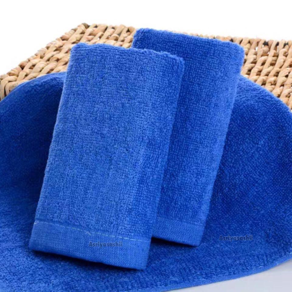 Handuk Tanggung Biru 50x100 Asriyasashii Cotton 100% Tebal Lembut Termurah Terlaris
