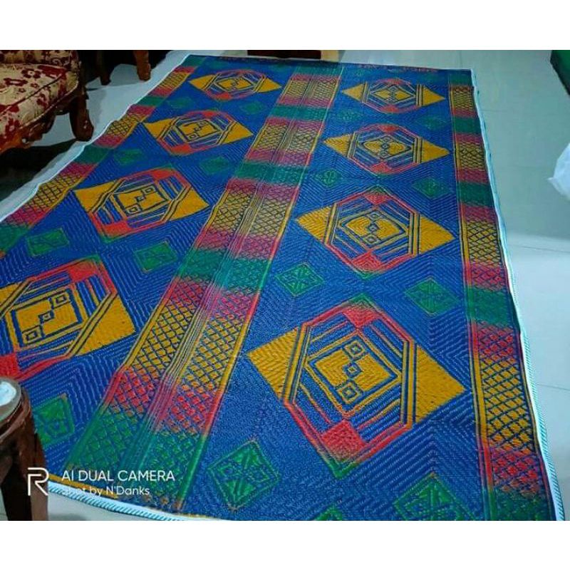 Tikar Lipat Tenun Plastik Asli Singa Laut / Amparan / Samak Plastik Anti Air MOTIF RANDOM