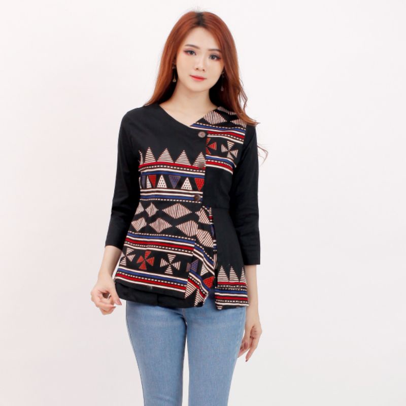 Batik wanita - Atasan blouse batik wanita fashion 184 SG-BLACK WK