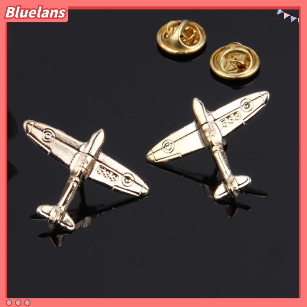 Bluelans Unisex Fashion Aircraft Shape Brooch Pin Suit Shirt Collar Badge Accessory Gift