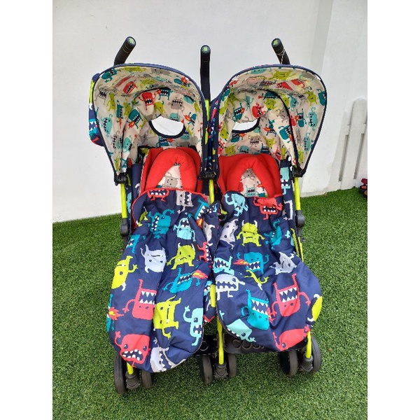 PRELOVED - COSATTO Supa Dupa Twin Stroller Monster/double stroller/stroller bayi