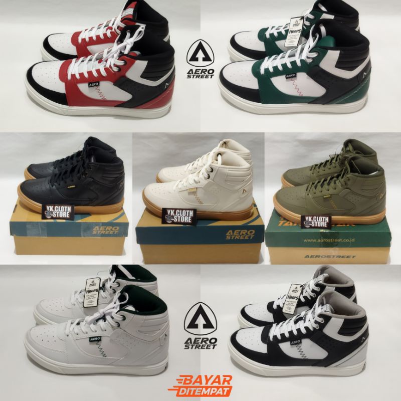 Aerostreet Hoops High / Hoops Gum / Hoops low | Sepatu Casual Pria Wanita