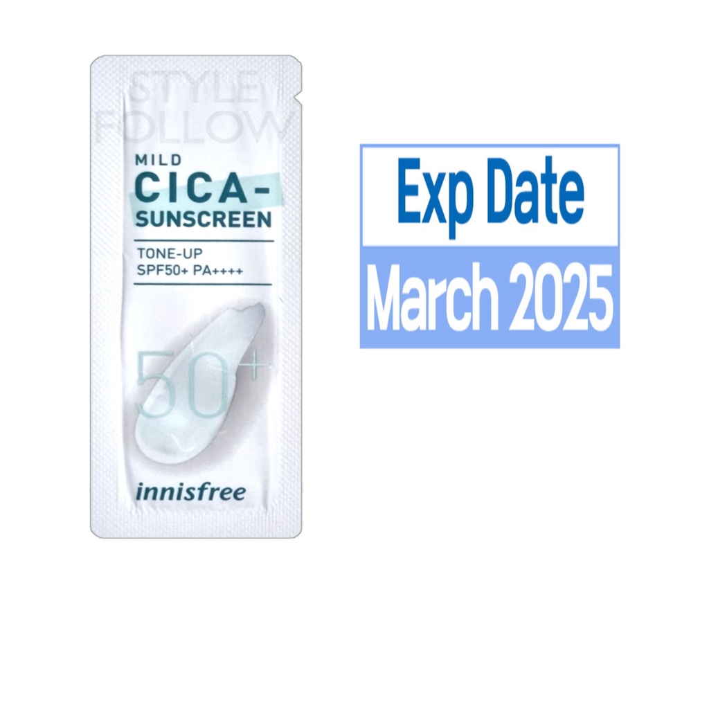 Innisfree Mild Cica Sunscreen Tone Up Suncreen Tone - Up Spf 50+ PA+++ 1ml