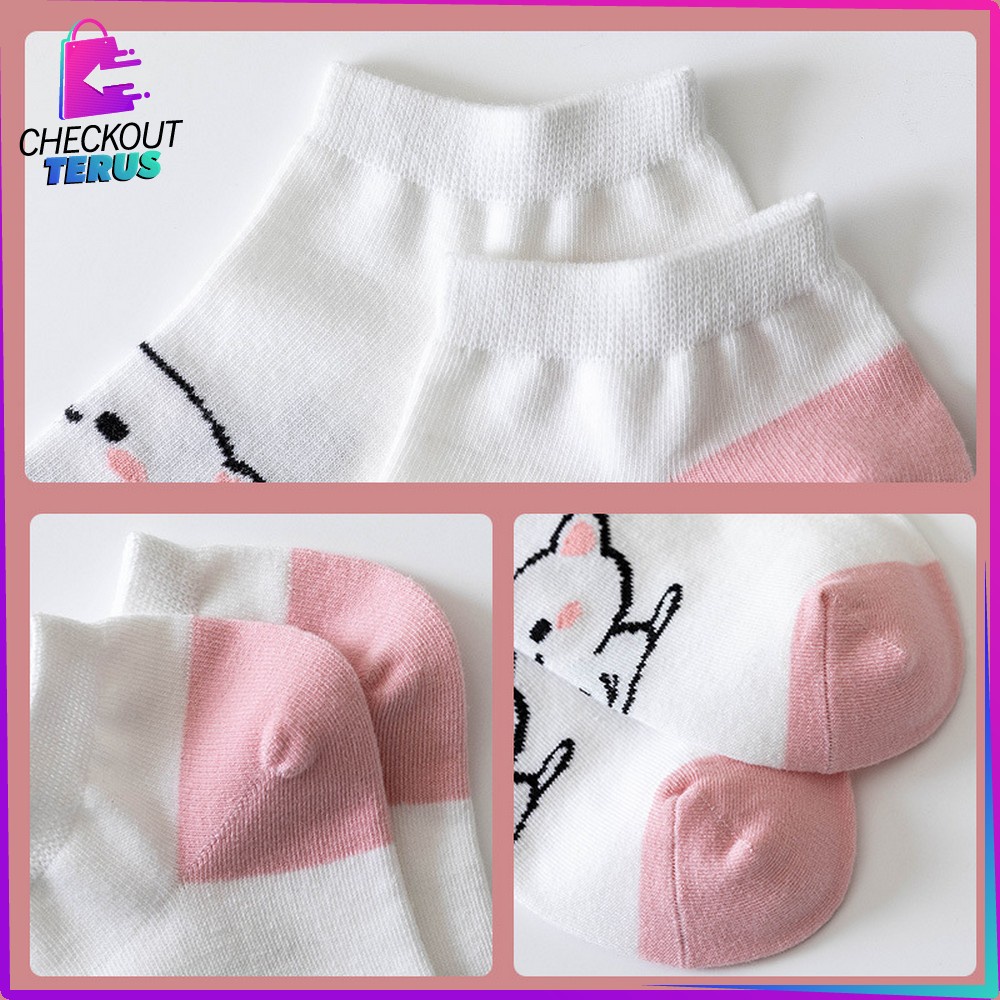 CT P250 Kaos Kaki Wanita Motif Kartun Kucing Lucu Fashion Korea Kaus Kaki Pendek Wanita Motif Semata Kaki Murah