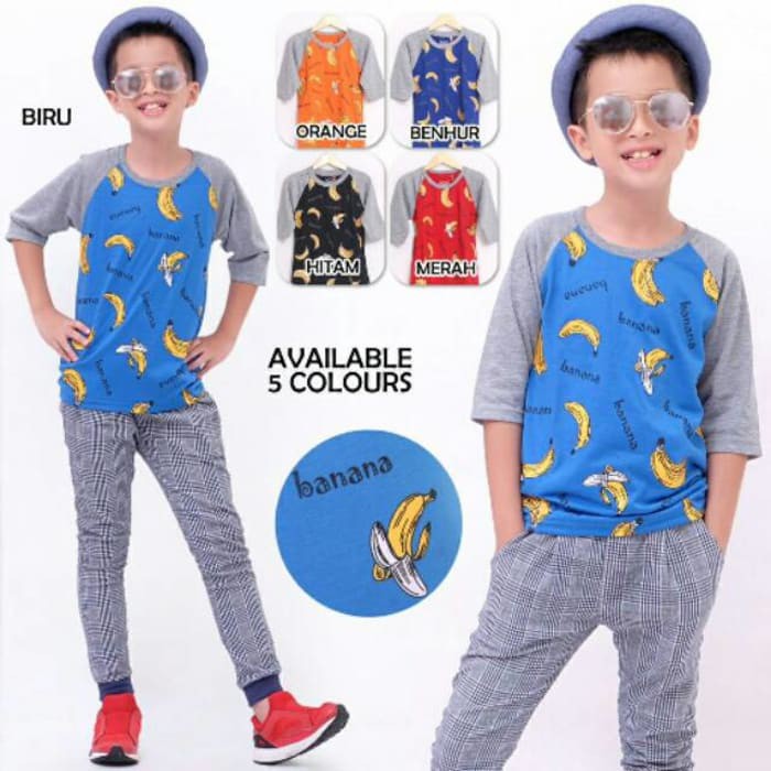 PROMO Baju Kaos Anak Banana 38th | Kaos Anak Motif Banana Pisang