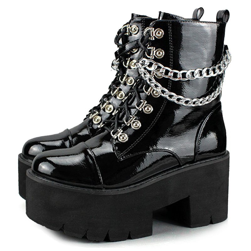 platform boots black goth