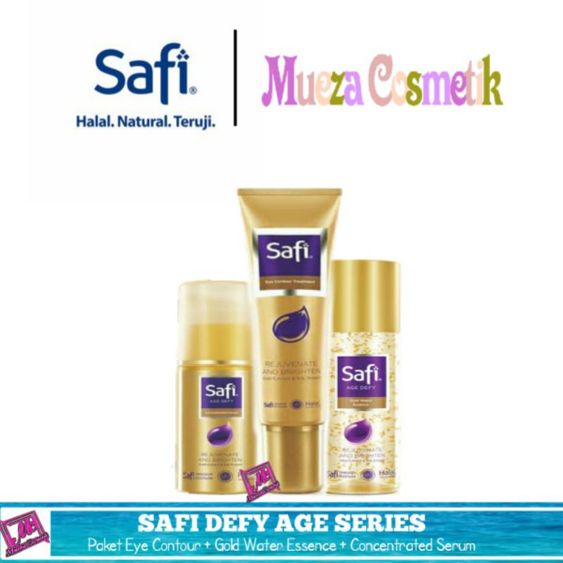 Safi Defy Age Series Paket Glowing (Eye Contour Cream + Gold Water Essence + Concentrated Serum)