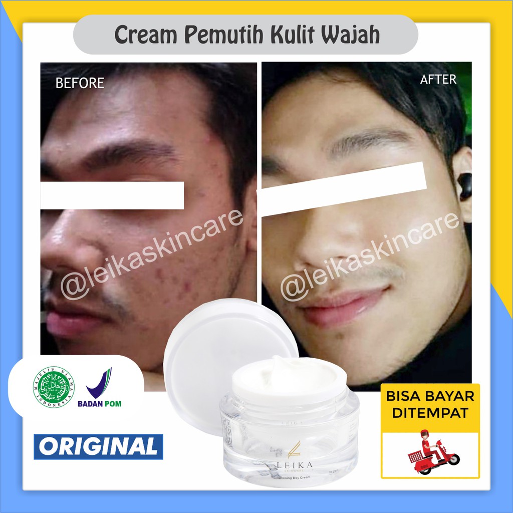 TERLARIS Krim Pemutih Wajah Pria Permanen Pencerah Wajah Cepat Perawatan Wajah Pria BPOM Aman Halal
