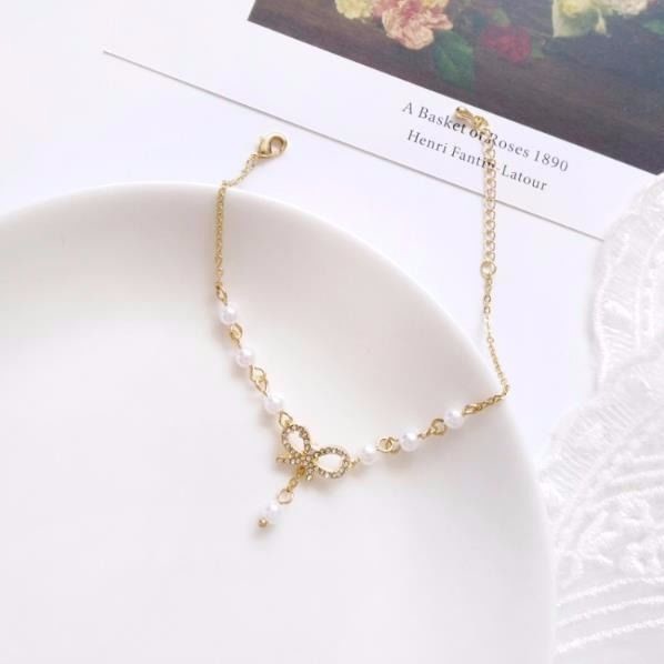 Gelang mutiara busur fashion wanita Korea bracelet