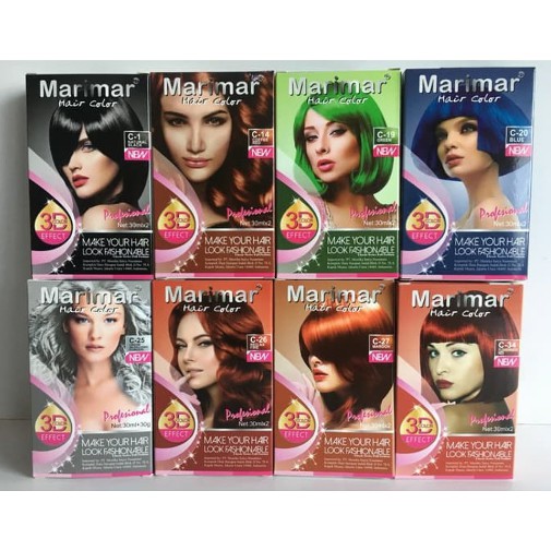 MARIMAR Hair Color 3D Color Effect 30ml x 2 | Pewarna Rambut Cat Rambut by AILIN