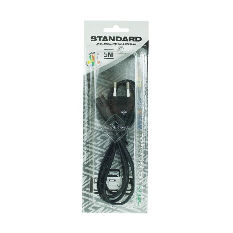 Kabel charger lampu kipas emergency STANDARD Bentuk 8 2 Kabel SNI