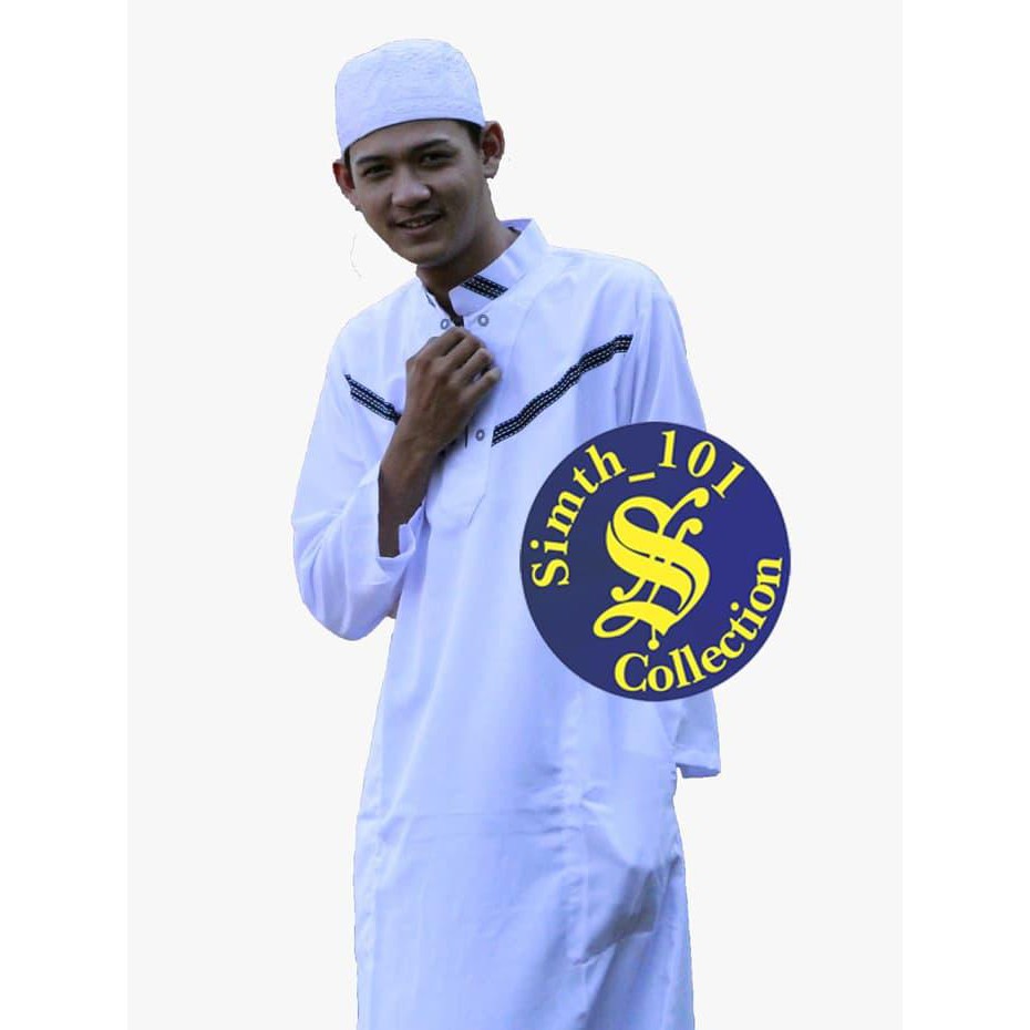 BAJU GAMIS PRIA ARAB / GAMIS ARAB / GAMIS PRIA DEWASA / BUSANA MUSLIM - PUTIH