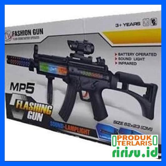 Terlaris- Fashion Flashing Gun Mp5 Mainan Anak Pistol Tembakan Laser 17447 A 6Ergty6-