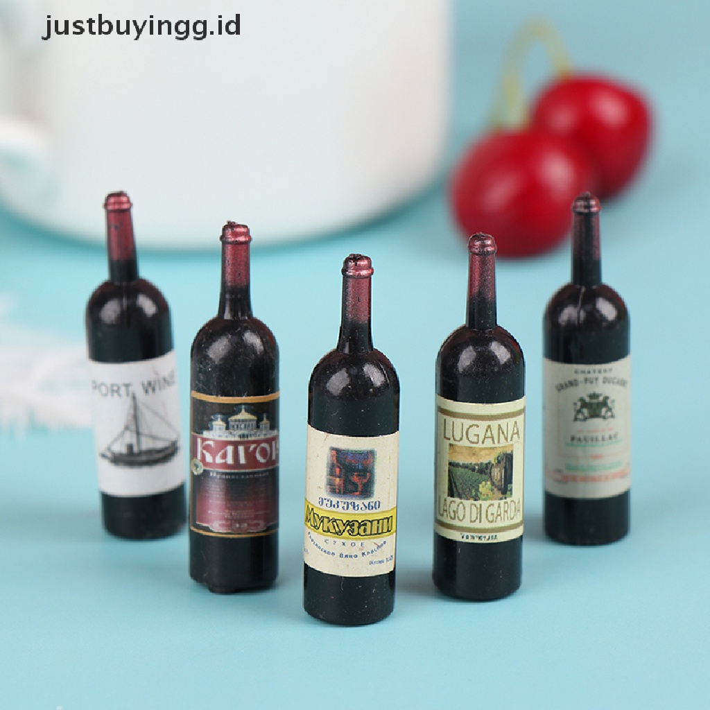 Justbuyingg.Id 10pcs Miniatur Botol Wine Bahan Resin Aksesoris Rumah Boneka